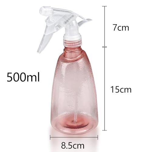 Newpop 3 Stk Zerstäuber Sprühflasche 500 ml, Nachfüllbar Sprühflaschen Leer, Transparent Spray Bottle, Kunststoff Sprüher Pflanzen, Professional Wassersprühflasche für Blumen, Haare, Reinigung