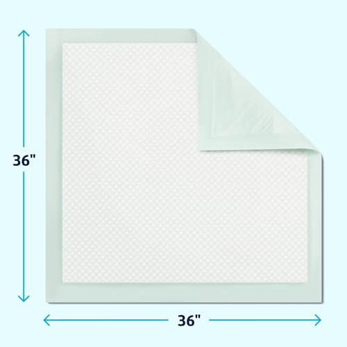 Medline - MSC282070LB Heavy Absorbency Underpads, 36" x 36" Quilted Fluff and Polymer Disposable Underpad, 50 Per Case, Great Protection as Bed Pads and Pee Pads