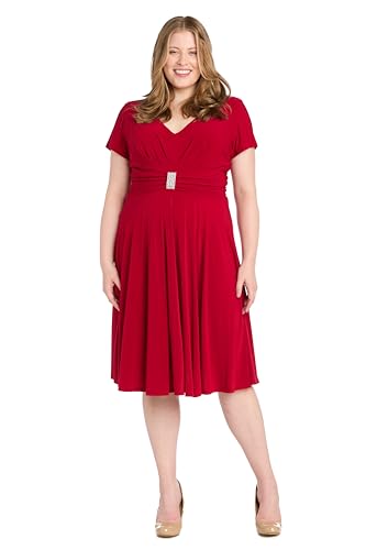 Image of R&M Richards Women's Metallic Foil Print Bodycon Dress W /Draped Capelet - Knee-Length Cocktail Party Outfit
