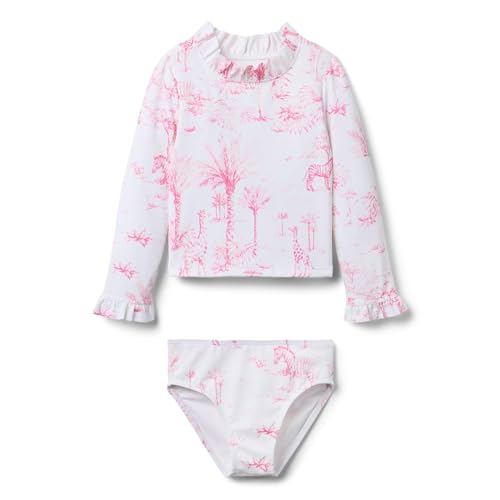 Janie and Jack Girls' Animal Print Rashguard Swim (Toddler/Little Big Kid)