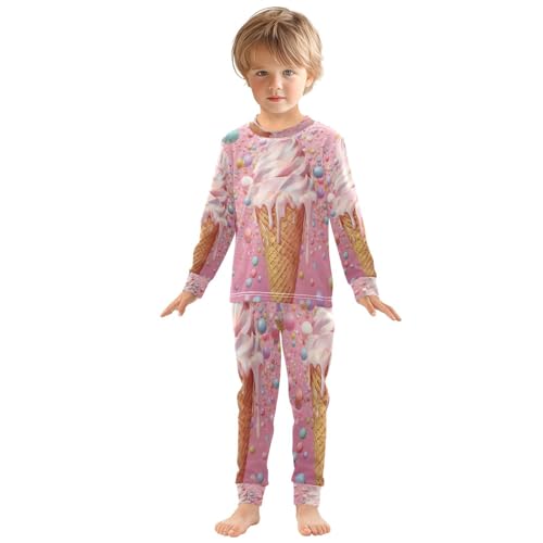 ALAZA Lovely Stylish Ice Cream 2 Piece Pajama Set Long Sleeve Top and Pants Sleepwear Unisex3
