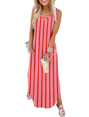 Image of Sampeel Summer Dresses Maxi Dress Vacation Beach Sundresses 2025 with Pockets