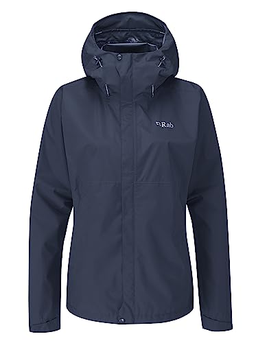 RAB Women's Downpour Eco Waterproof Breathable Jacket for Hiking & Climbing - Deep Ink - Medium