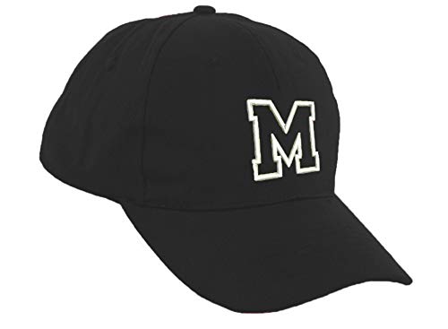 Romens Ltd Niña Niño Gorra De Beisbol Protección Solar Kids Niñas Negro Sombrero Letra del Alfabeto (M)