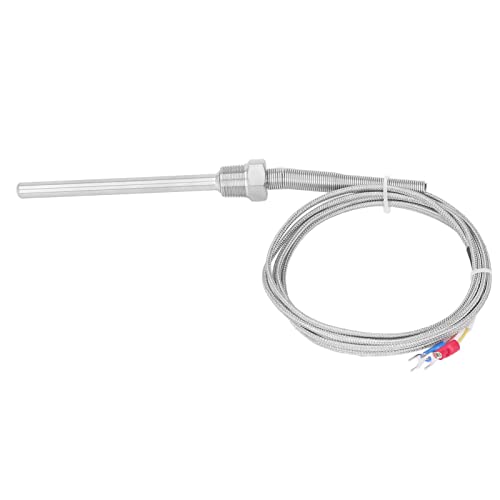 Thermocouple K Type 0?400? 3/8 NPT 8x100mm Stainless Steel Temperature Sensor Probe (2M)