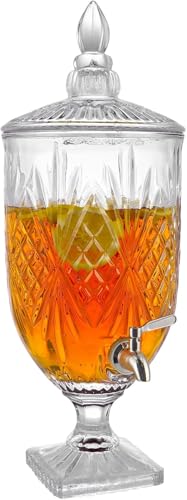 Image of 4.5 Liter Glass Beverage Dispenser with Tap,Ice Drink Dispensers Perfect for Water, Juice,Beer, Cocktails, and More Detox Drinks Home & Restaurants Kitchen,Bars,Party