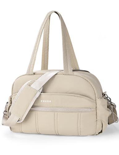 VUUDH Bolsa esportiva leve e macia de 20 L para homens e mulheres – bolsa de viagem acolchoada com bolso molhado, manga para laptop de 39.6 cm e alça de ombro ajustável, Camelo, 11.5' x 16' x 7