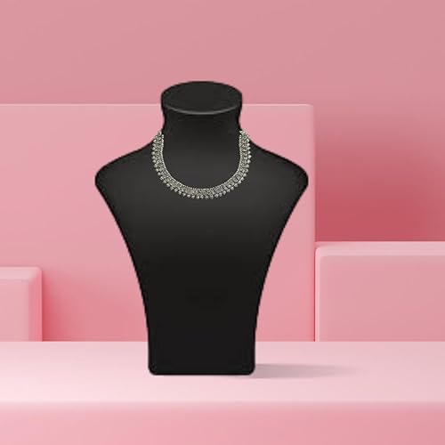 athizay Collar Necklaces Indian Hasli Ethnic silver Jewelry oxidised for women traditional Jewellery antique texture Metal Necklace4