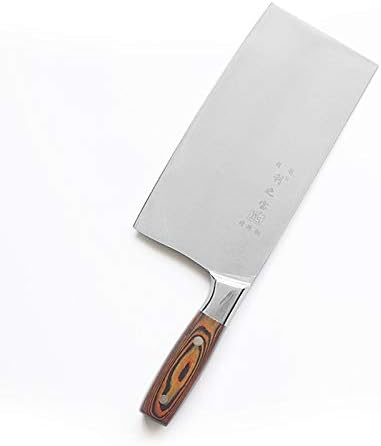 MAYiT Meat Cleaver Knife, 4Cr13 Stainless Steel Kitchen Chinese Knife Meat Cleaver Vegetable Knife Butcher Knife with Wooden Handle