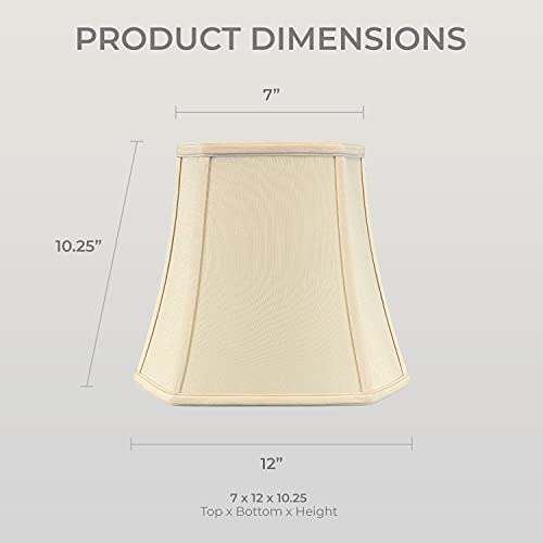 Image of Royal Designs, Inc. BSO-705-12BG Square Cut Corner Bell Basic Lamp Shade, 7.5 x 12 x 10.25, Beige
