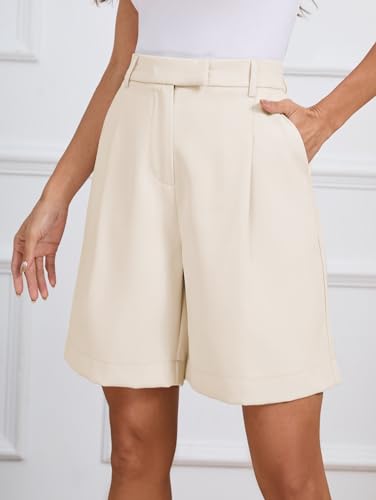 Famulily Womens Summer Long Shorts Casual Wide Leg Hot Pants Cozy Elastic Waist Suit Shorts with Pockets S-XXL - Image 3