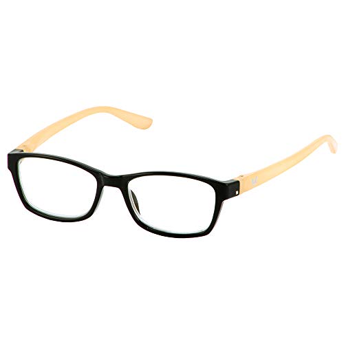 BUNNY EYEZ Readers - MINNIE - Reading Glasses with a Tiltable & Flippable Frame - Chic & Modern Design - Diopter Strength of +1.50 to +3.00 - Black/Peach 1.00