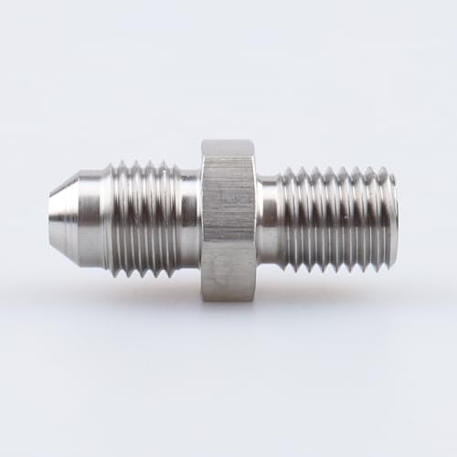 Image of AC PERFORMANCE Male M10 x 1.25 Metric Thread to -4 AN Flare Adapter Stainless Steel