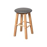 Simcat カウンターチェア バーチェア バーカウンターチェア バースツール ハイチェア ウッドスツール 木製 足置き付き 座面高さ 円形 軽量 ハイスツール カウンター椅子 ダイニングチェア キッチン カウンター ダイニング (座面30cm+高さ50cm,ダークグレー)