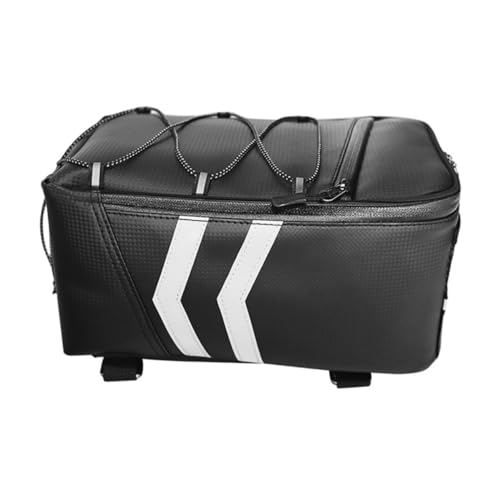 NOLITOY 防水レザー自転車リアバッグ 大容量 バイク後部キャリアバッグ 反射ベルト付き 夜間走行 軽量コンパクト モーターサイクル対応