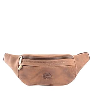 WILD WOODS® Heuptas, echt leer, heuptas, uniseks, Medium Bruin/Vintage, L x H x T (cm) = 24.0 x 11.0 x 7.0, Schoudertas
