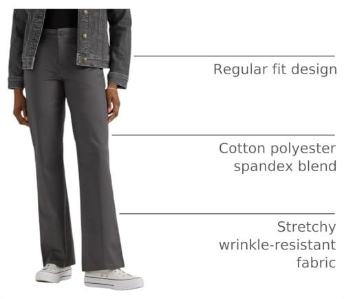 Lee Women's Wrinkle Free Mid Rise Bootcut Pant Static Gray 14 - image 4