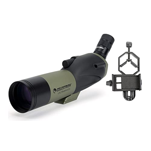 Celestron Ultima 65 - 45 Degree Spotting Scope and Basic SmartPhone Adapter Bundle (2 Items) - Celestron