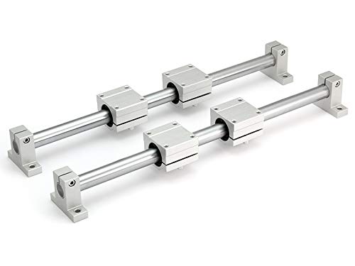 Lot de 4 roulements linéaires SCJ20UU - Jeu réglable - 2 vagues de précision 20 mm - H6 poli et durci - 840 mm / 4 supports d'ondes SH20 - EMS 1620B - L800