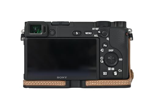 Funda para cámara Sony Alpha A6400 en cuero PU marrón miniatura 2