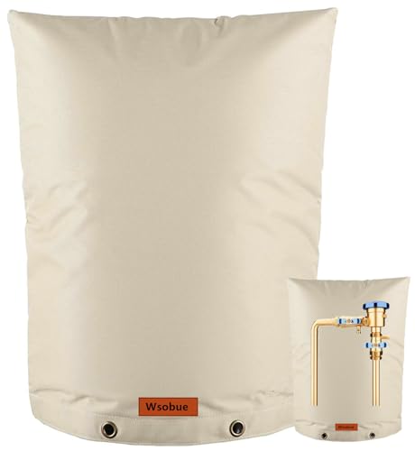 Wsobue Backflow Preventer Cover Insulated Pouch (5°F),Outdoor Pipe Insulation Cover,Winter Well Head Cover Water Well Pump Covers Sprinkler Valve Cover Insulated(Kahki 17