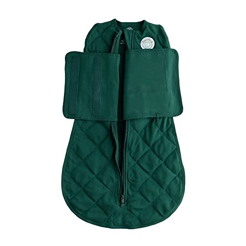 Image of DREAMLAND BABY Weighted Sleep Swaddle Sack, Babies Aged 0-6 Months. 100% Cotton, Evenly Distributed Weight from Shoulders to Toes (Forest)