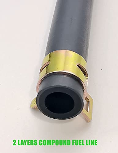 Image of YAMAKATO 10 Feet 5 /16 Inch ID Fuel Line Hose Rubber w / 20 Clamp