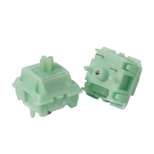 Image of OOCTPK Chilkey Jade Green Keyboard Switches, 5 Pin PCB Mount Pre-lubed Switches Linear with POM Housing, UPE /Stainless Steel Stem for Mechanical Gaming Keyboard (35pcs)
