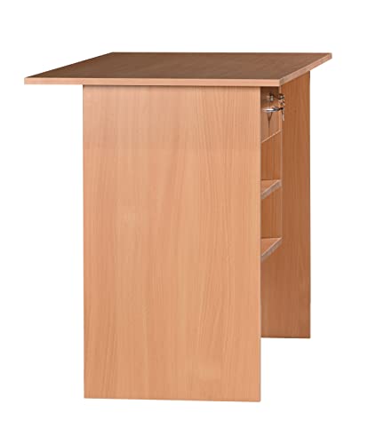 DeckUp Plank Giona Engineered Wood Study Table and Office Desk (Bavarian Beech, Matte Finish)