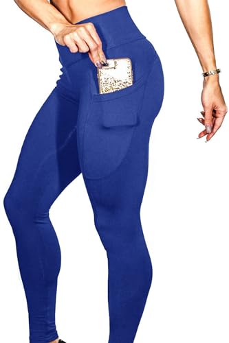 Soft and Comfortable Leggings for Women with Pockets-High Waisted Tummy Control No See Through Workout Yoga Pants