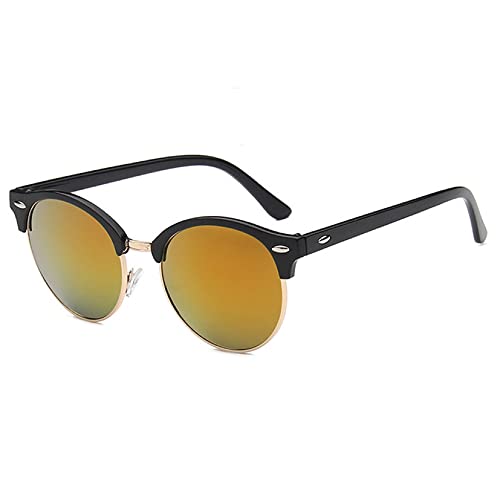 Image of AUGEN By Visions India Retro Vintage Round Abstract Unisex Sunglasses UV400 Protected Medium Size (Gold, 122)
