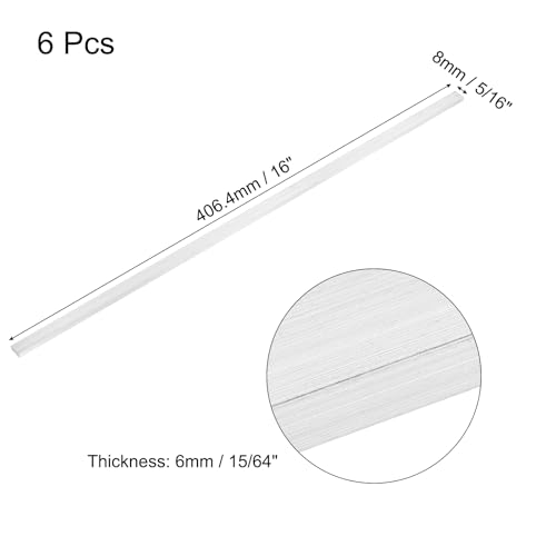 Image of MECCANIXITY 6 Pcs Square Aluminum Flat Bar, 15 /64 inch (6mm) Thick x 5 /16 inch (8mm) Width x 16 inch (406.4mm) Long 6061 Aluminum Flat Plate Solid New Mill Stock Silver for Industrial Building