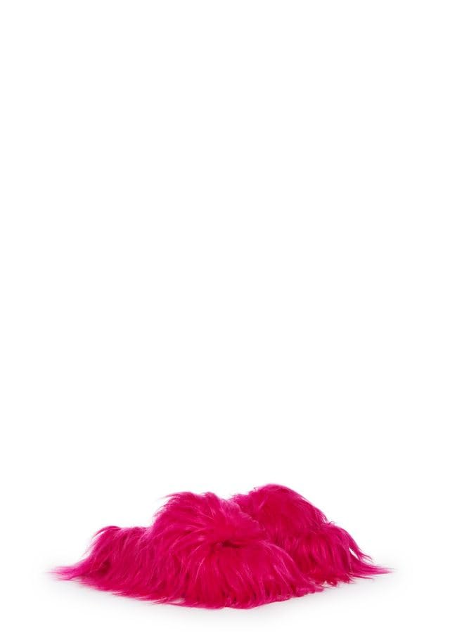Dolls Kill Case Of The Grumpies Fuzzy Slides by Delia's - Faux Fur Slip-On With Rubber Soles, Perfect for Your Comfort