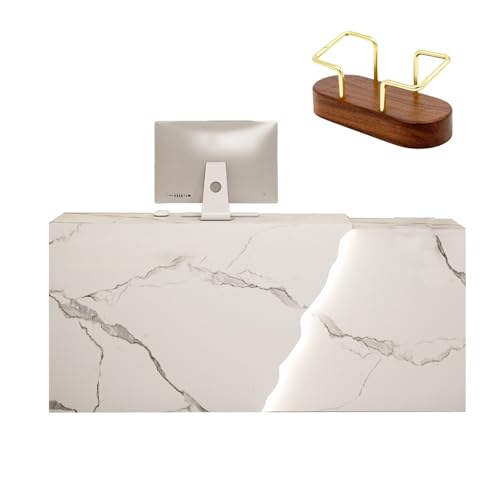 レセプションテーブル、LEDランプ付きの広いデスクトップ、ロック付き引き出しと大容量ロッカー、レセプションルーム、会議室、オフィス用(A,RIGHT_140X60X90CM)