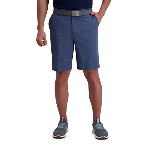 Haggar Men's Melange Flat Front Stretch Board Short, Indigo, 34 Cover