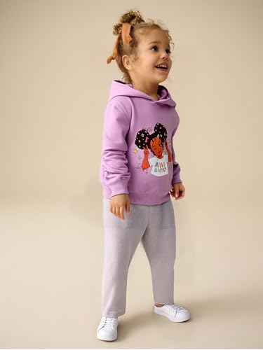 Image of Kid Toddler Girls Clothes Cartoon Pattern Print Sweatshirt Hoodie Sports Pants 2PC Girl Fall Winter Clothing Set