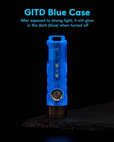 RovyVon Aurora A7 G4 7075 USB C Rechargeable Keychain Flashlights 650 High Lumens Small Bright EDC Flashlight, White/365nm Versatile Sidelights for Camping, Walking Dog, Night Running