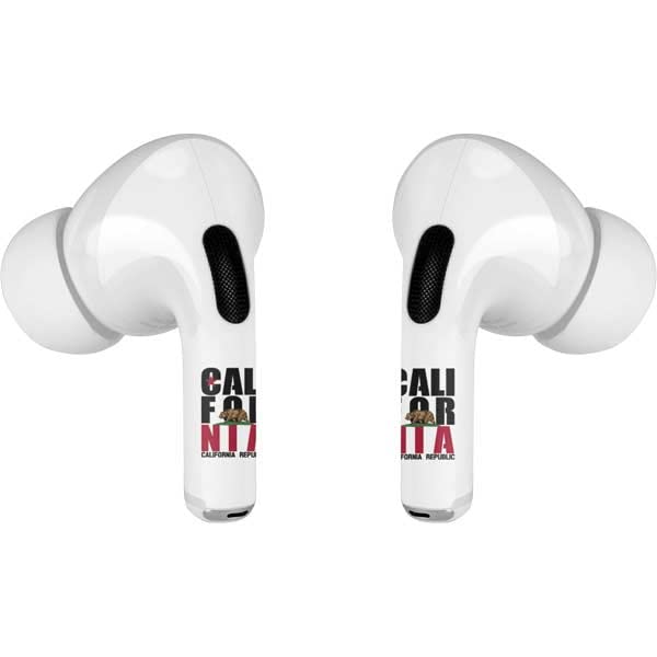Skinit Decal Audio Skin Compatible with Apple AirPods Pro (2rd Gen, 2022) - Skinit Originally Designed California White Block Design