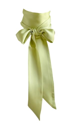 NIDMIDO Stylish Solid Color Scarf Ribbon Scarf Long Skinny Satin Belt Sash Necktie Neck Scarf Choker for Women Lady