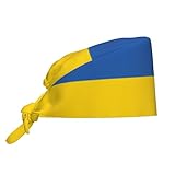 YYHWHJDE WHJDPP Kochmütze mit Flagge der Ukraine, bedruckt, für Damen und Herren, für Chirurgie, Stillen, Schwarz