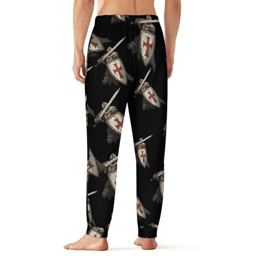Knights Templar Pajama Pants Men Pjs Elastic Waistband Sleep Lounge Pants Lightweight Loungewear2