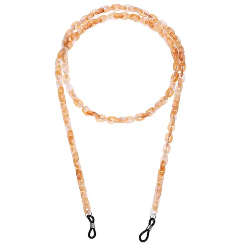 uxcell Eyeglass Chains for Women, Resin Eyeglass Holder Chains Adjustable Sunglasses Lanyards Holder Chain Beaded String Holder Anti-Lost Strap for Glasses Sunglasses, Yellow