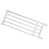 Puerta retráctil para perros de 24 cm, barrera móvil para mascotas para escaleras, puerta de escalera interior, puerta para cachorros, para sala de estar, balcón, dormitorio, cocina, valla de