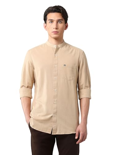 Image of Arrow Sports Men's Slim Fit Pure Cotton Mandarin Shirt