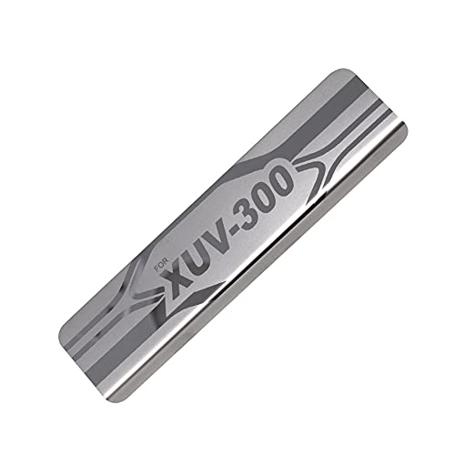 Image of GFX Car Door Sill Guard - Stainless Steel, Protects Painted Edges from Scuffs or Scratches Compatible with Xuv 300 Set of 4Pcs (After-Market) Model - 2019 Onwards