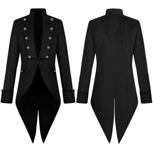 Gabardina steampunk para hombre abrigo largo medieval y esmoquin gótico de tallas grandes cómodo