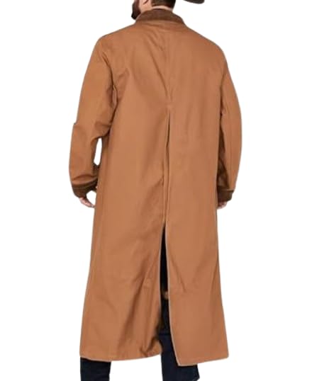 Men's Old Cowboy Full Length Duster Coat - Western Cotton Duster Cowboy Long Trench Coat for Men4