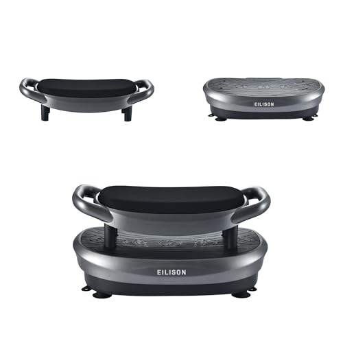 Image of EILISON FITABS 3D Vibration Plate Exercise Machine with Seat - Ocsillation, Pulsation + Vibration Platform, Push Up | Vibration Machine for Lymphatic Drainage, Weight Loss, Recovery (Fitabs Grey)