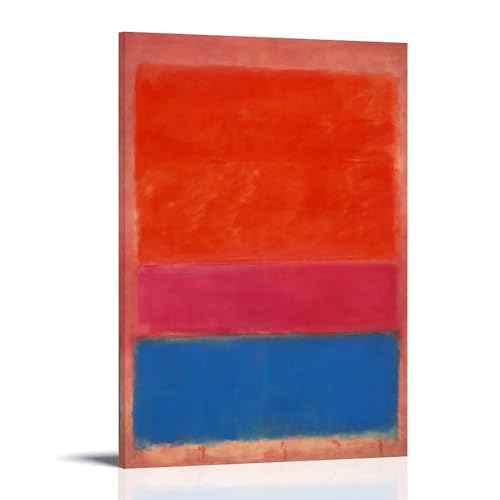 Impression murale abstraite d'art Rothko rouge bleu sur toile premium