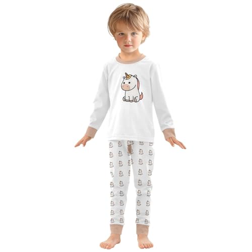 Cartoon Pajamas Set Cute Unicorns Long Sleeve PJs Cotton Jammies Sleepwear Top and Pants3